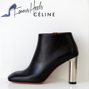 Celine ankle boots short silver heel